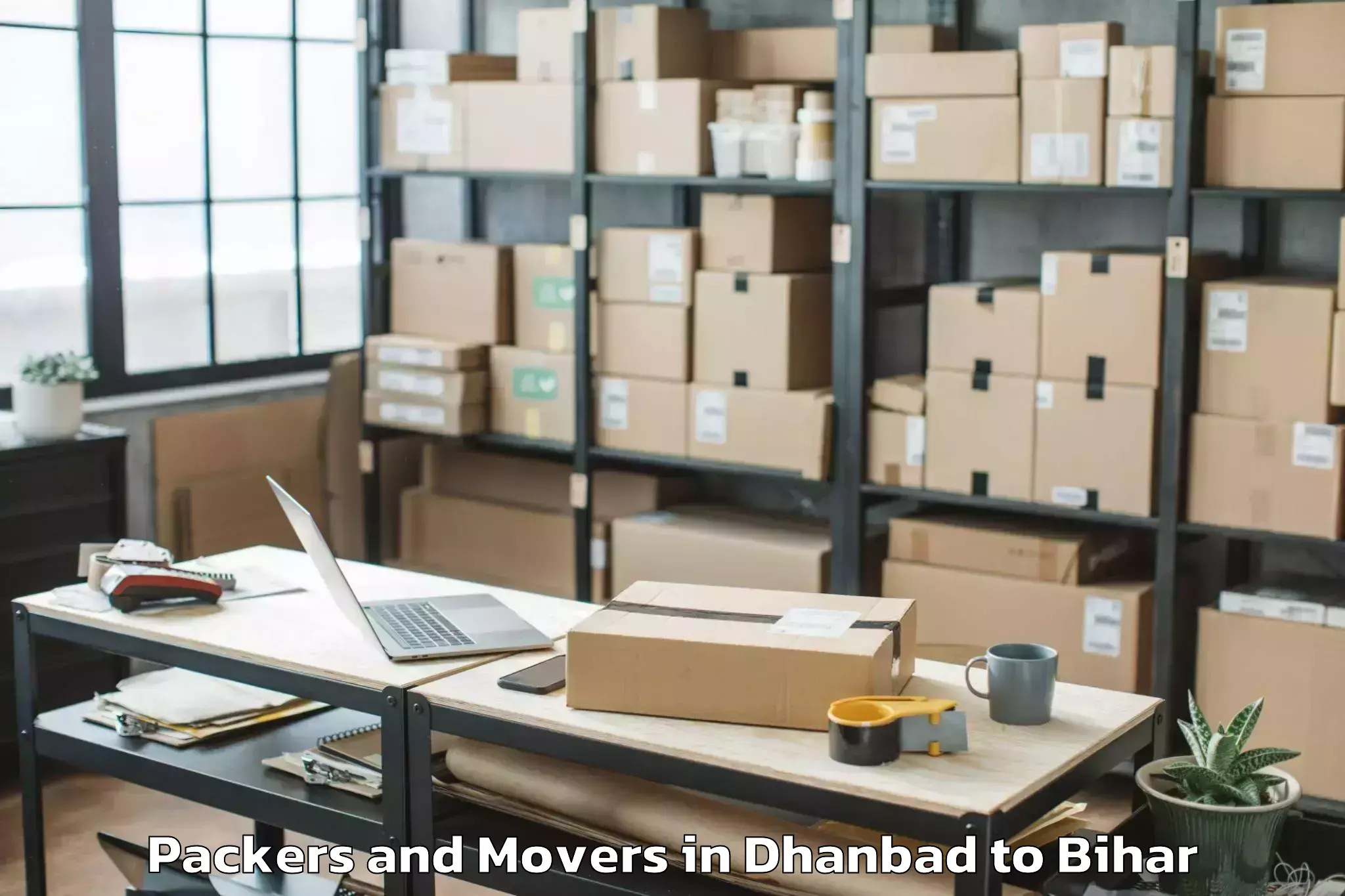 Reliable Dhanbad to Lauria Nandangarh Packers And Movers